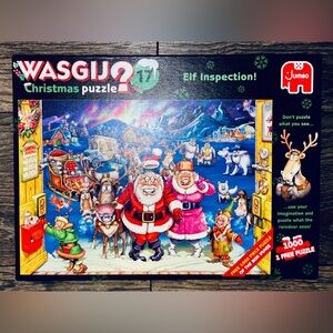 Wasgij Christmas 17 Elf Inspection! (2) 1,000 Piece Puzzles EXCELLENT